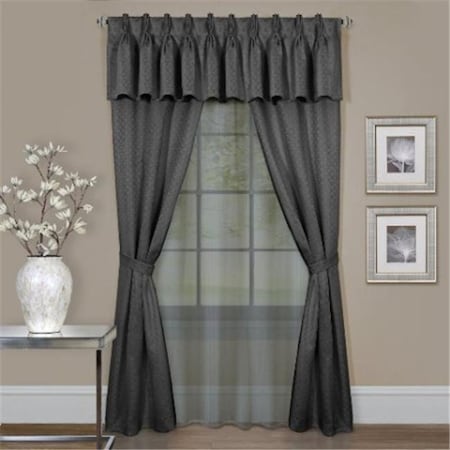 Achim Importing CL6P63CC06 55 X 63 In.Claire Window Curtain Set; Charcoal - 6 Piece